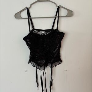 tiger mist black lace wired corset cropped bralette top🖤
